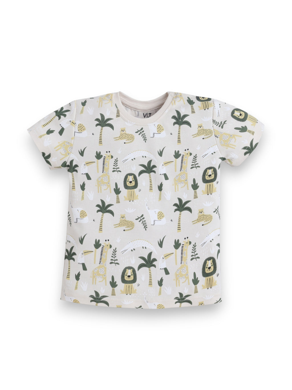 Infant Boys Safari Print Cotton Pajama Set “ Soft T-Shirt & Shorts Nightwear