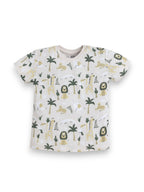 Infant Boys Safari Print Cotton Pajama Set “ Soft T-Shirt & Shorts Nightwear