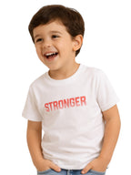 Victor And Jane Stronger Print Short Sleeves Cotton T-Shirt - White
