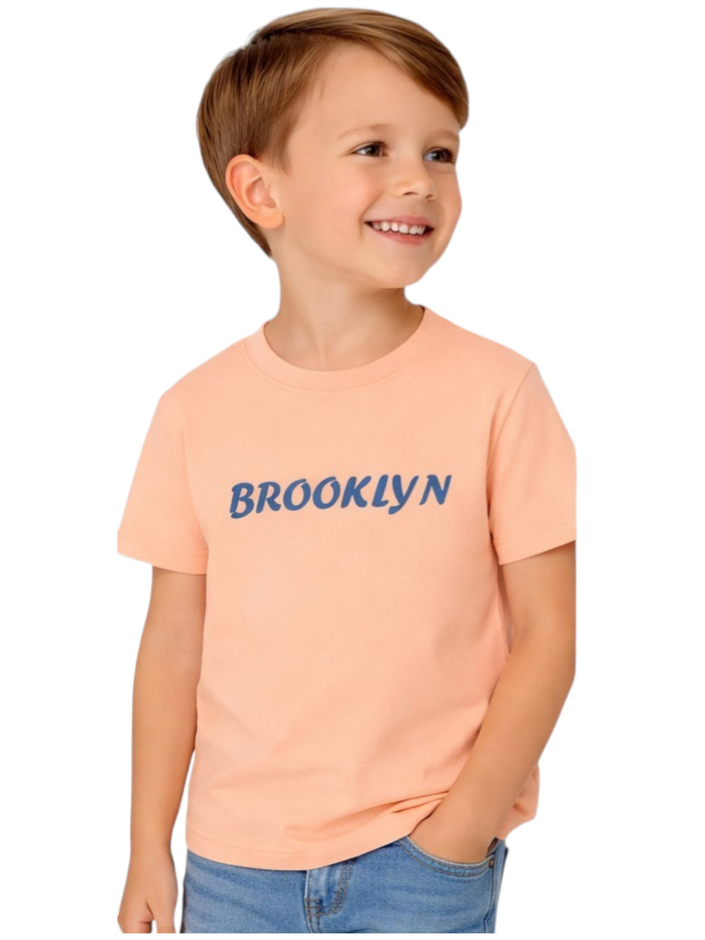 Junior Boys ˜Brooklyn’ Graphic T-Shirt “ Peach