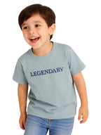 Cotton Legendary Print Short Sleeves T-Shirt - Grey