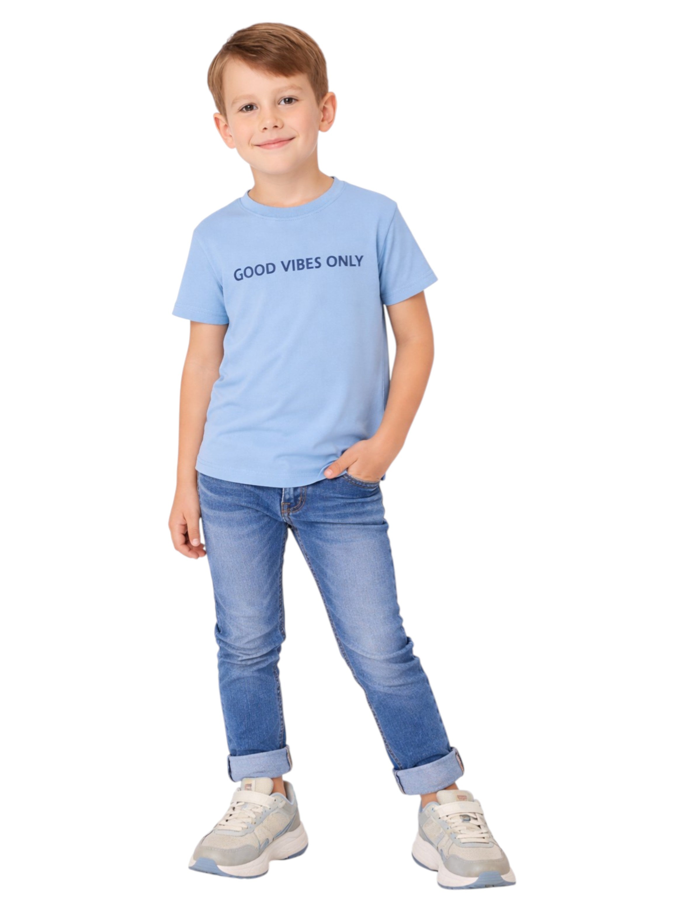 Boys "Good Vibes Only" Cotton T-Shirt (2Y–9Y)