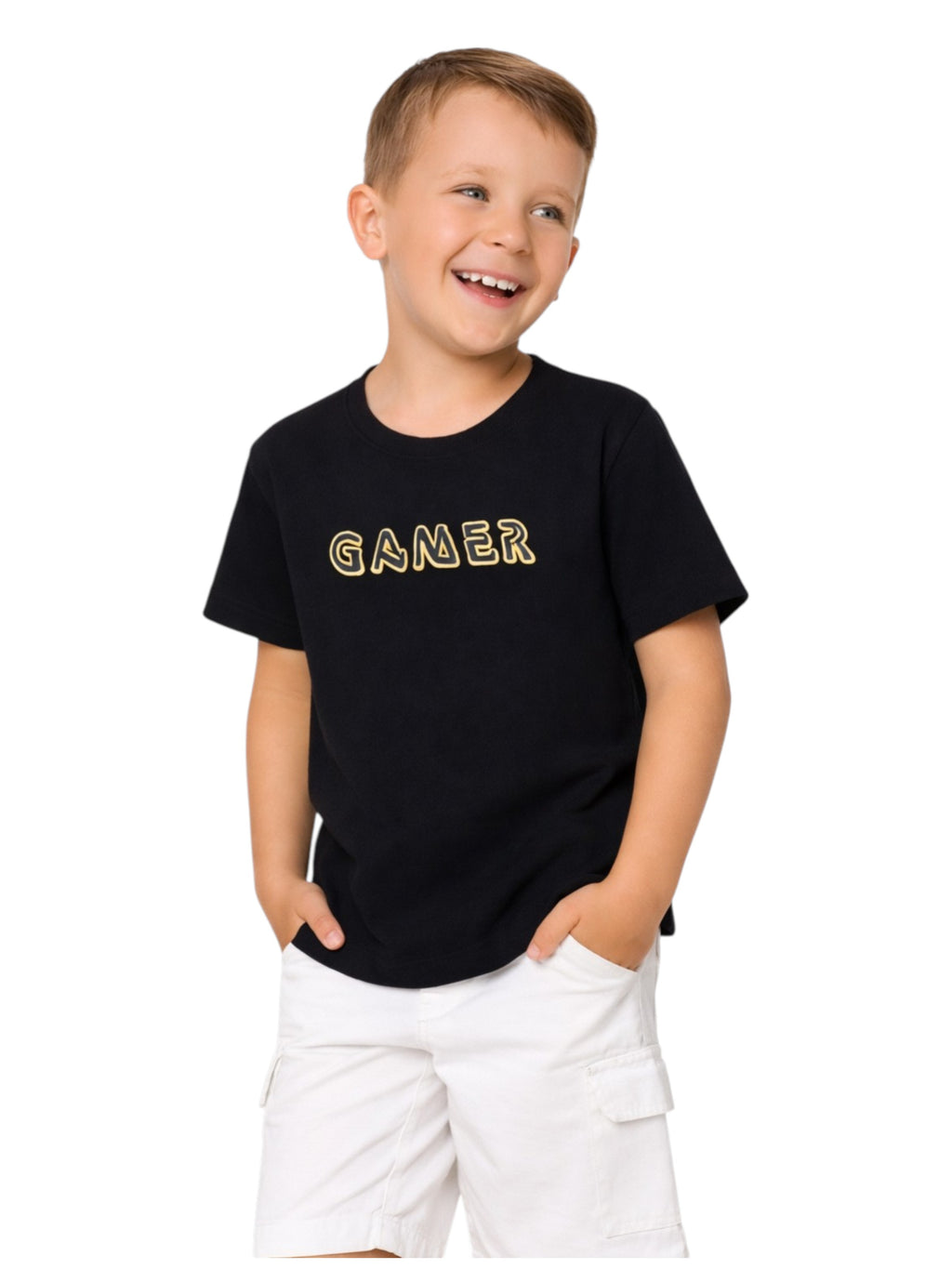 تùšø´ٚø±ت مطبوع للأولاد الصøºø§ر باللون الأسود جٚù…ر