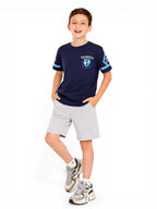 Victor And Jane  Boys' T-Shirt Graphic Printed  - Dark Blue
