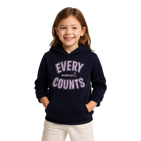 Girls “Every Moment Counts” Fleece Hoodie