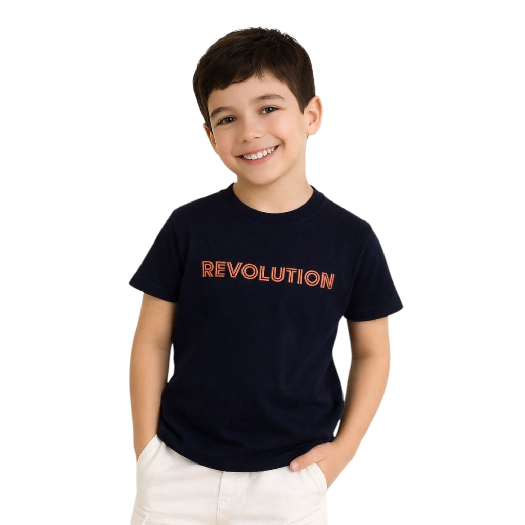 Junior Boys Navy "Revolution" T-Shirt (2Y–9Y)