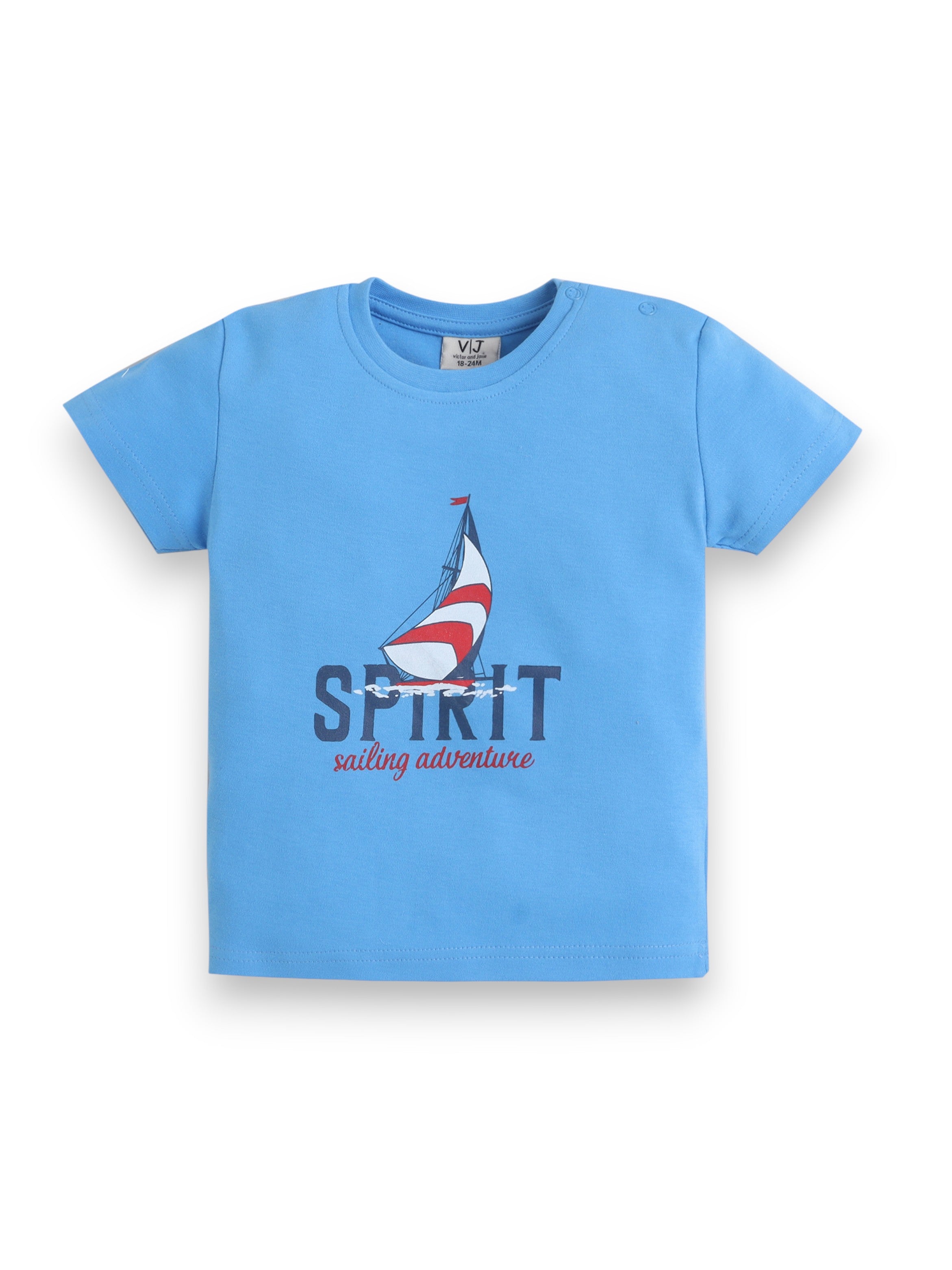 Infant Boys Œspirit” Print Cotton Pajama Set “ T-Shirt & Pajama Pants Nightwear