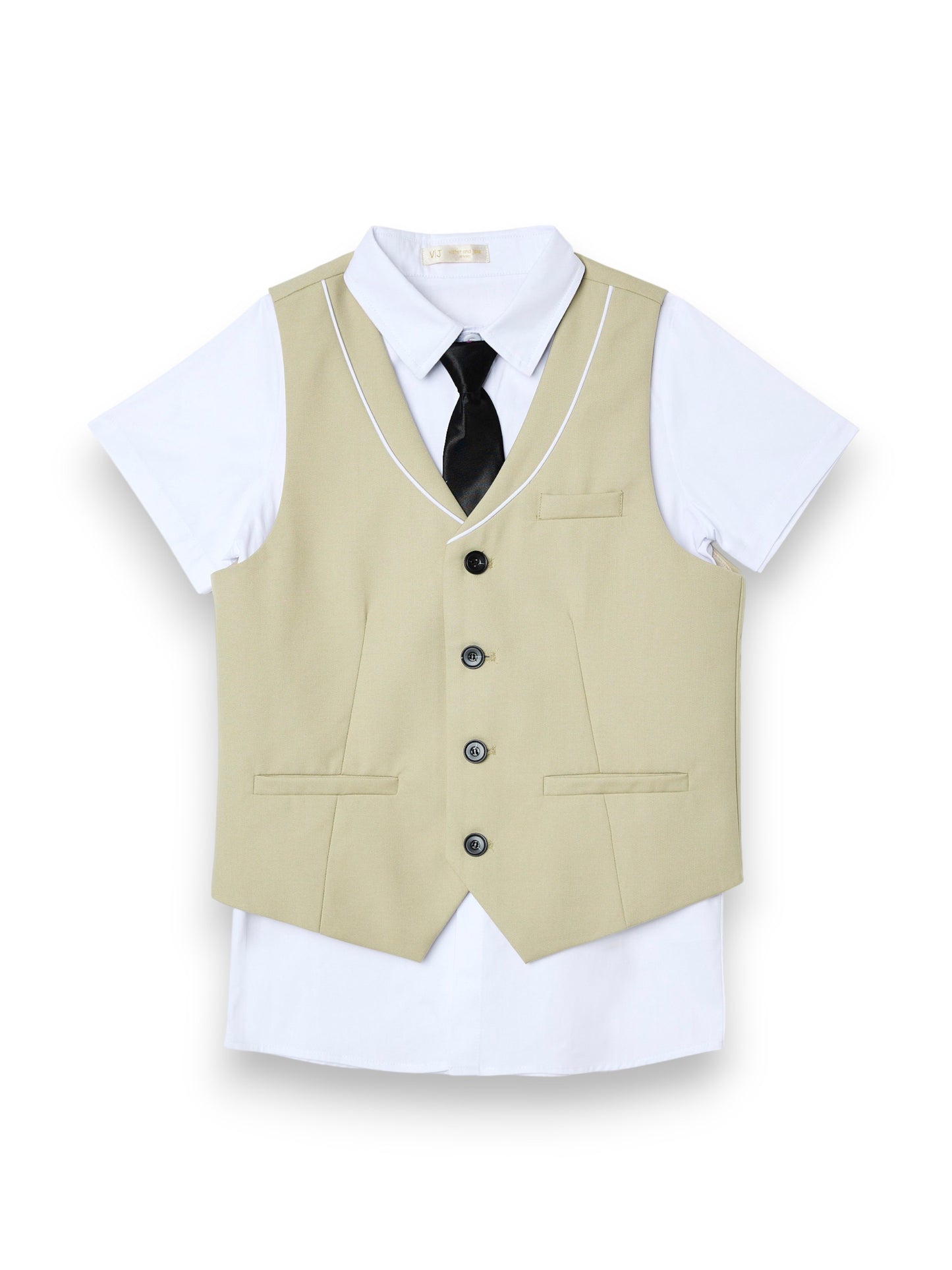 Neutral Waistcoat, Shirt, Trousers & Tie Set